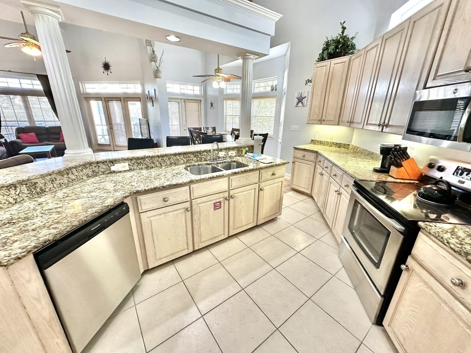 Fully stocked kitchen