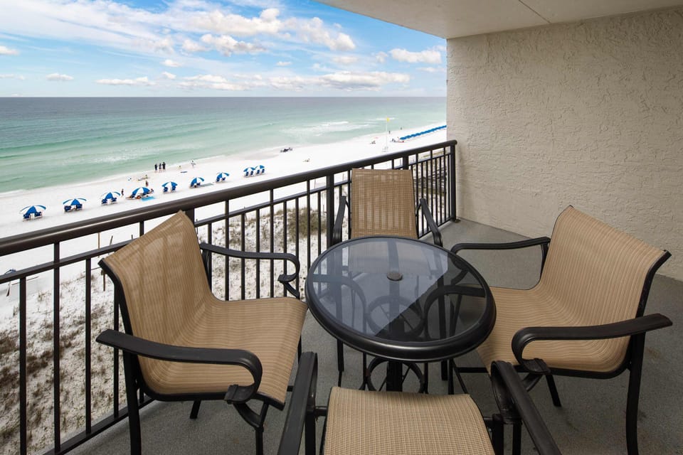 Private balcony with waters views