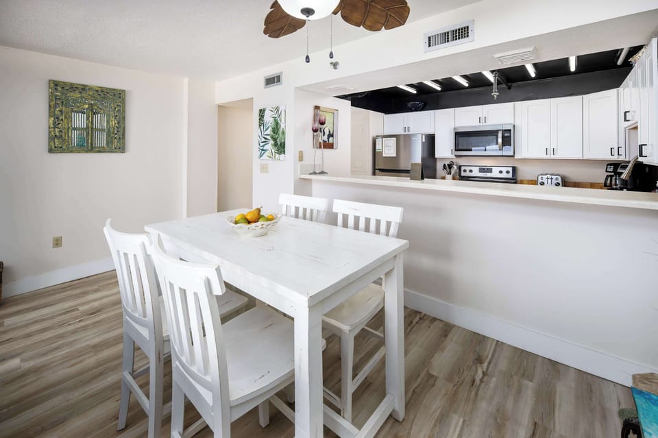 Dining table with seating for four