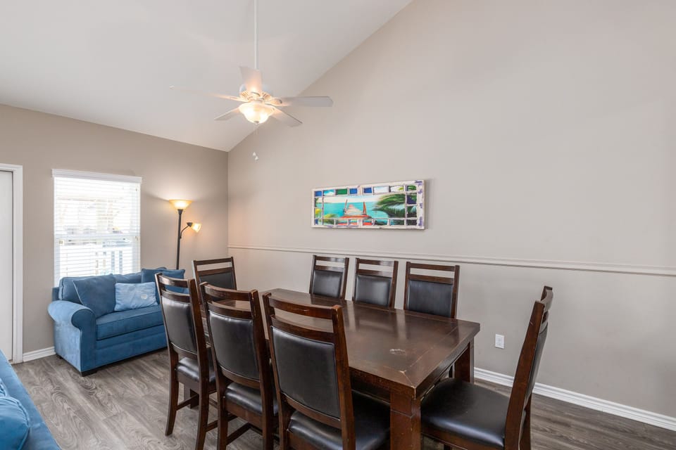 Gather around your spacious dining table for memorable meals and game nights in this bright, comfortable space.
