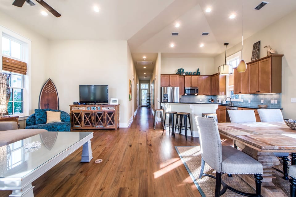 Spacious open concept - check out the ceilings!