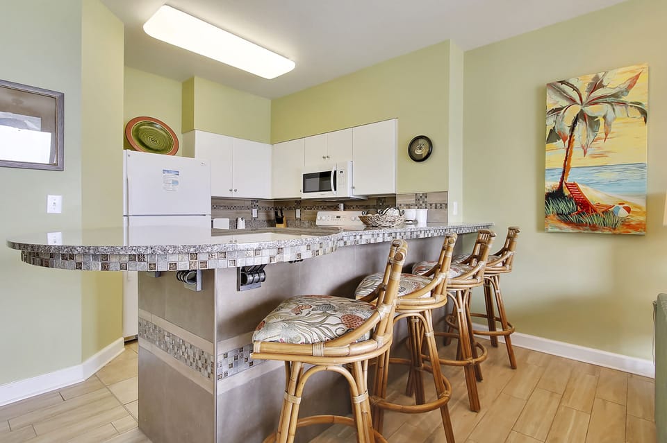 Full Size Kitchen with Bar Seating