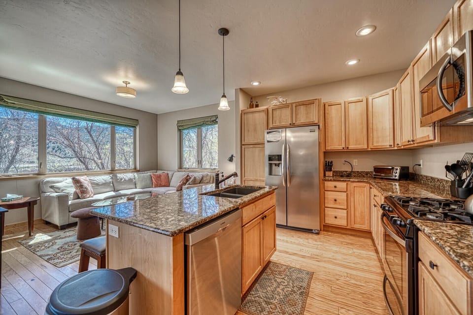 Spacious open concept living and kitchen area. 
~Full Size New Kitchen 
~Streaming TV