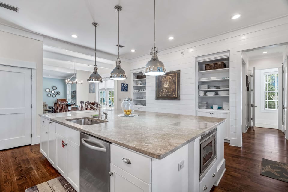 Stainless steel appliances and lots of counter space