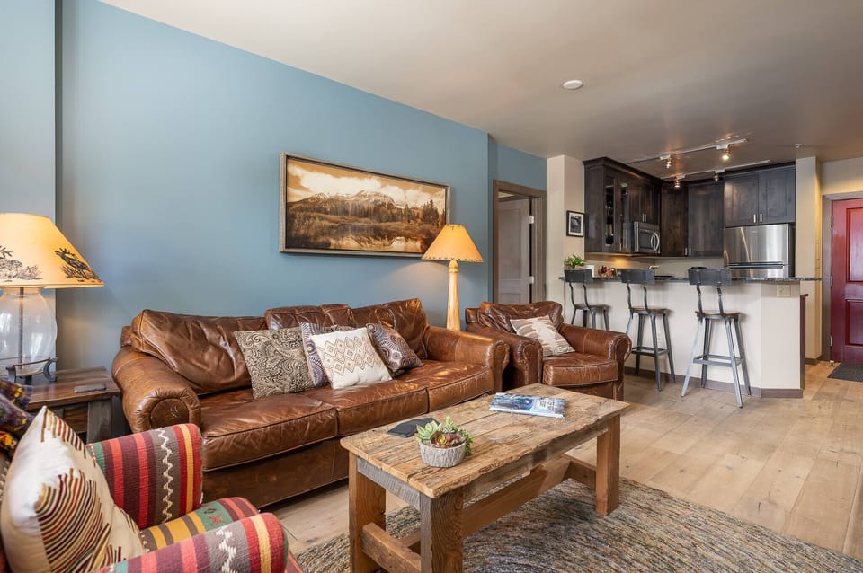 Living area leads into the kitchen