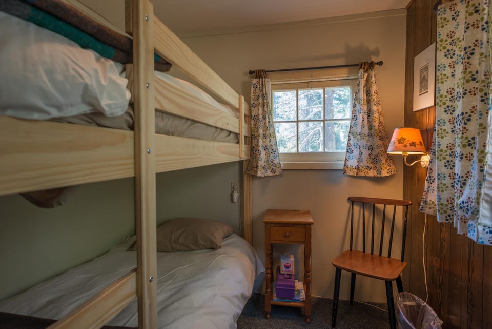 Downstairs bunk room. - first floor bedroom with single twin bunk bed.