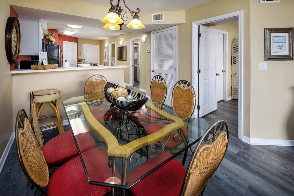 Dining table with seating for six