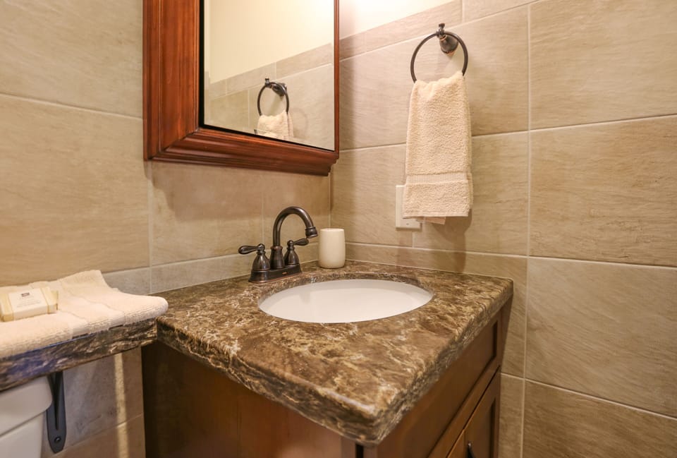 Hall bath vanity