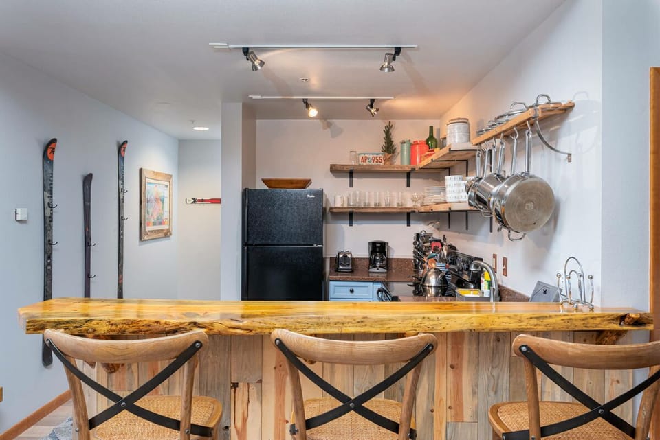 Saddle up to the breakfast bar to chat with the chef
