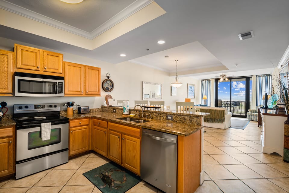Gulf Front View Kitchen