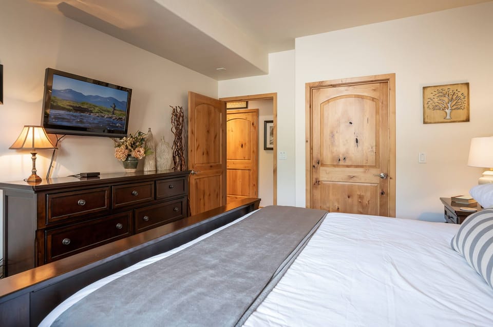Flat screen TV in the Primary King bedroom