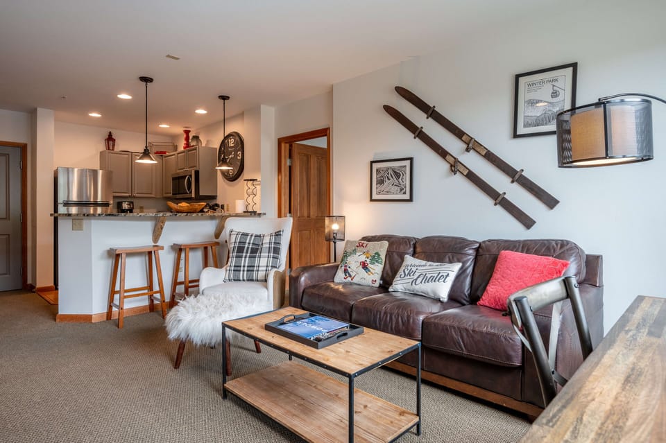 Living area leads into the kitchen