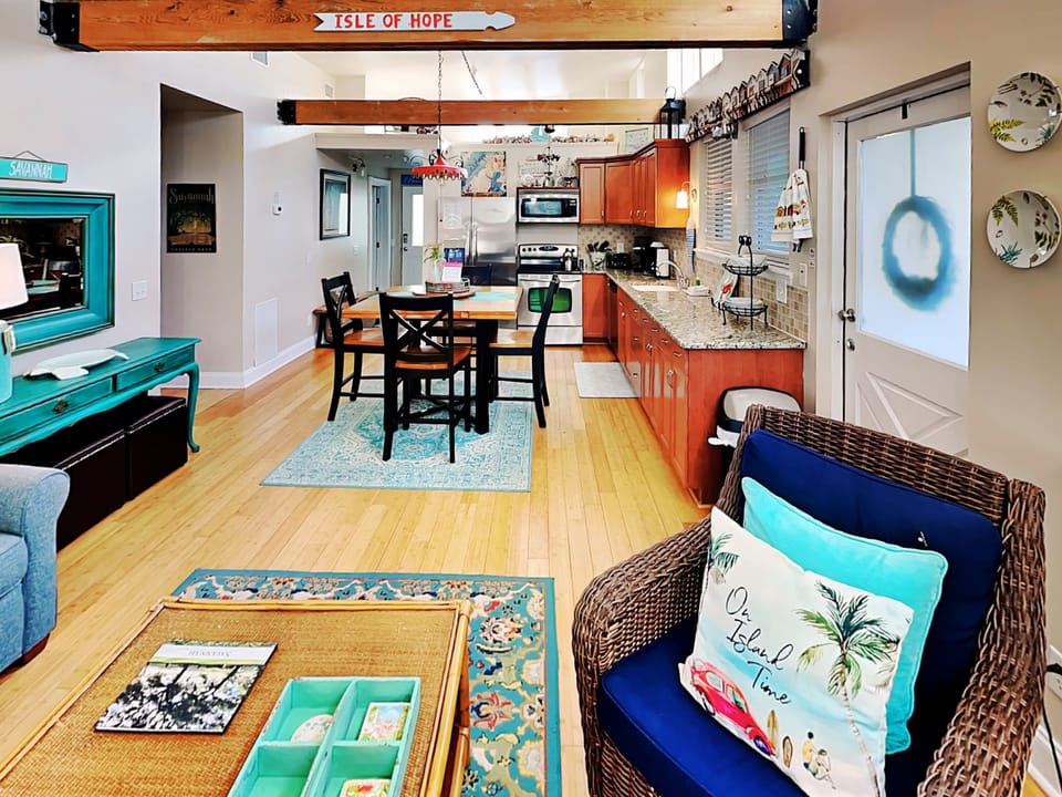 Living area with sleeper sofa and flat screen TV