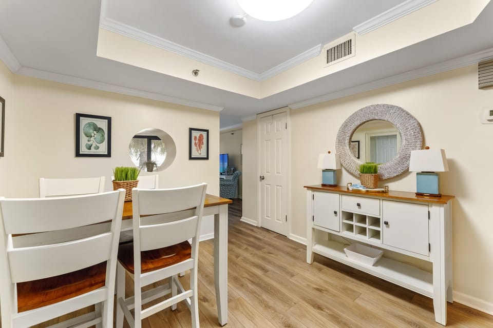 view from  kitchen dining area by entrance door