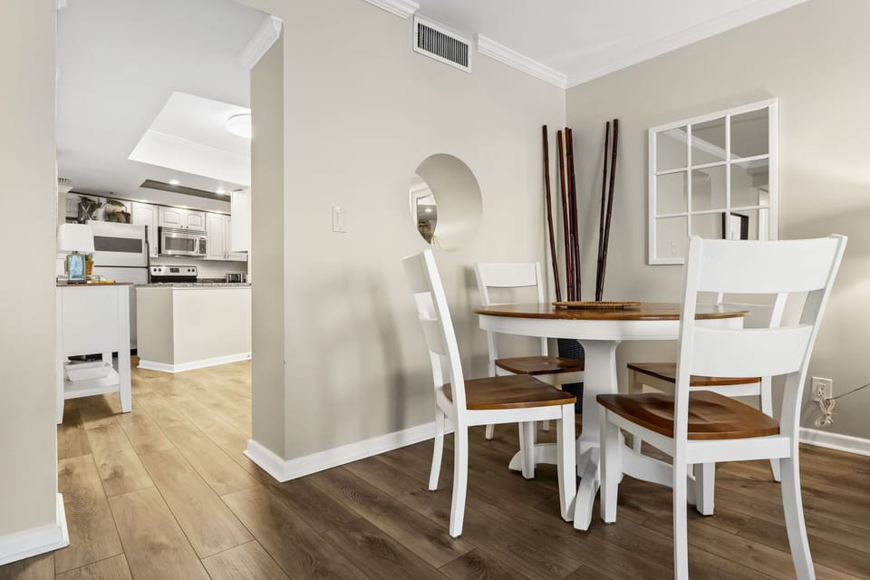 separate dining area in living room