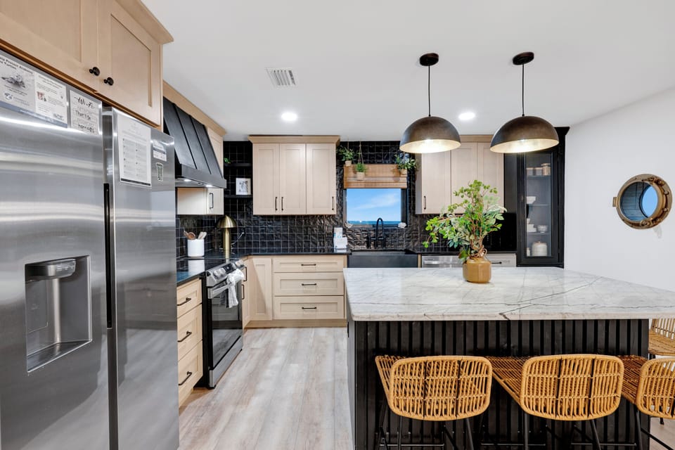 The kitchen is fully equipped for all of your cooking needs