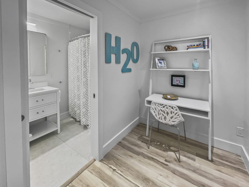 Three Steps to the Beach | 2nd Floor | Family Suite | Queen | Twin over Twin Bunk | Designated Desk Area | Free Wifi