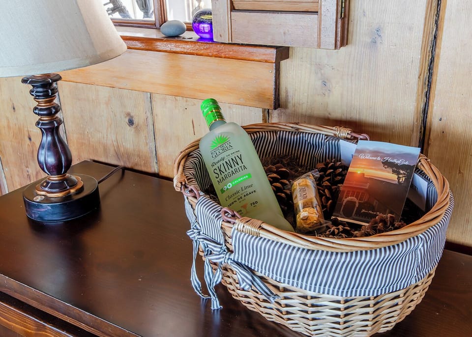 Owners gift to guests - A goody basket for every guest.