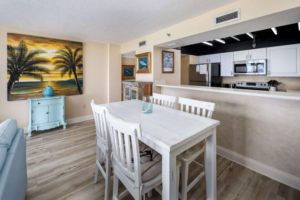 Dining table with seating for four