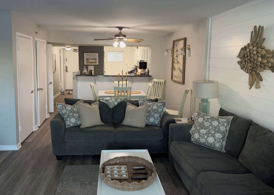 Living room with queen size sleeper sofa