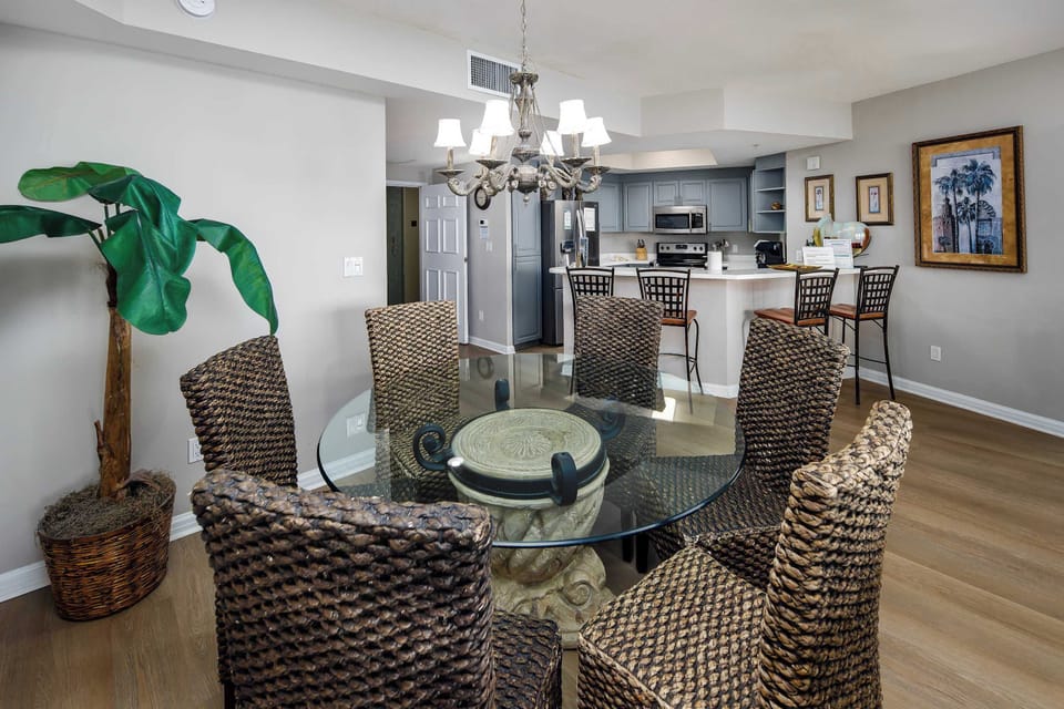 Dining table with seating for six