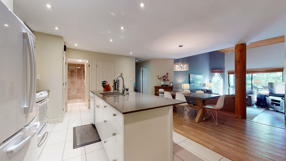 A bright, functional kitchen perfect for prepping meals after a day on the slopes.