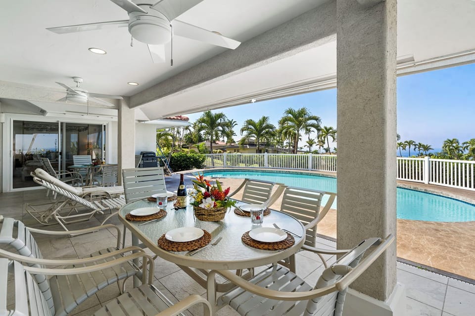 Spacious lanai accessible from the living area and primary bedroom