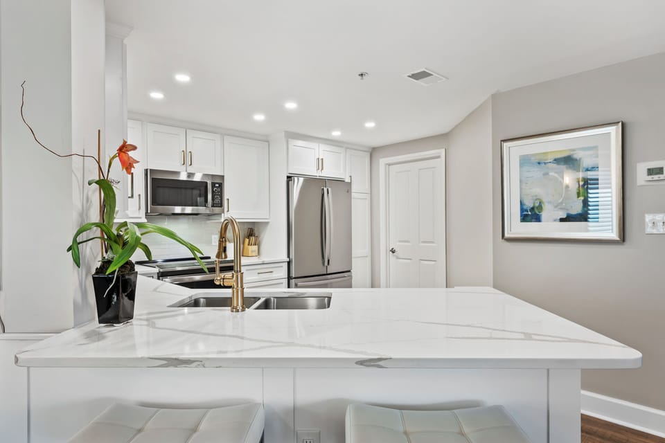 Kitchen with bar seating