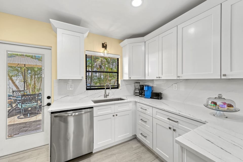 Everything you need is within reach in this practical and inviting kitchen designed for family convenience.