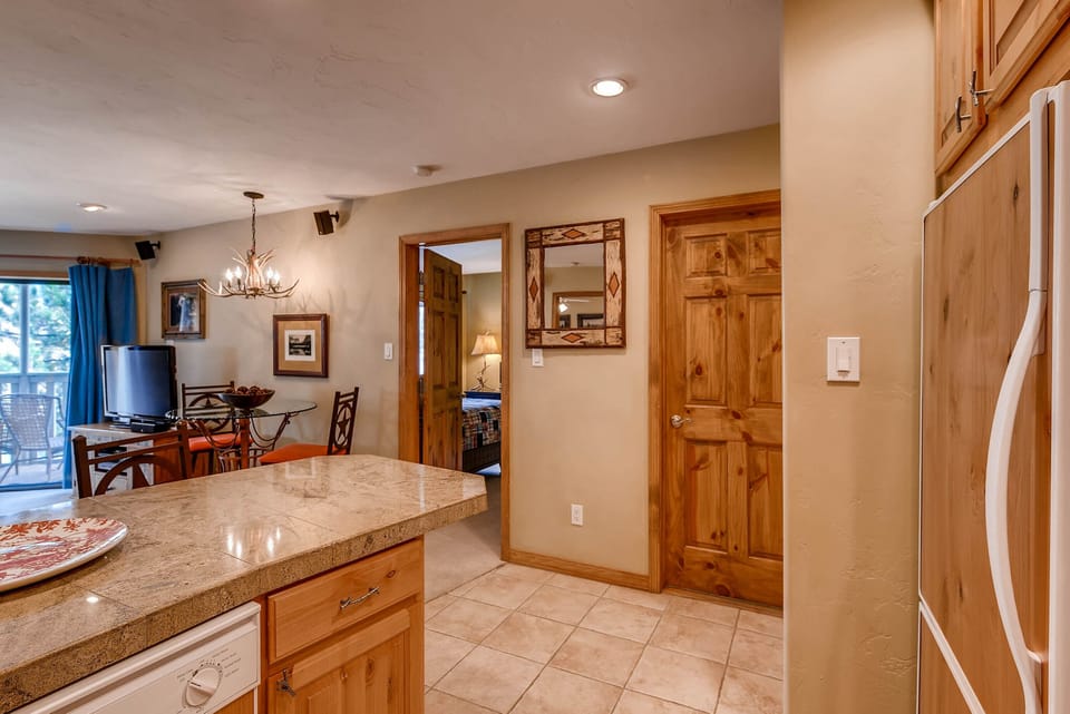 Open kitchen and living area