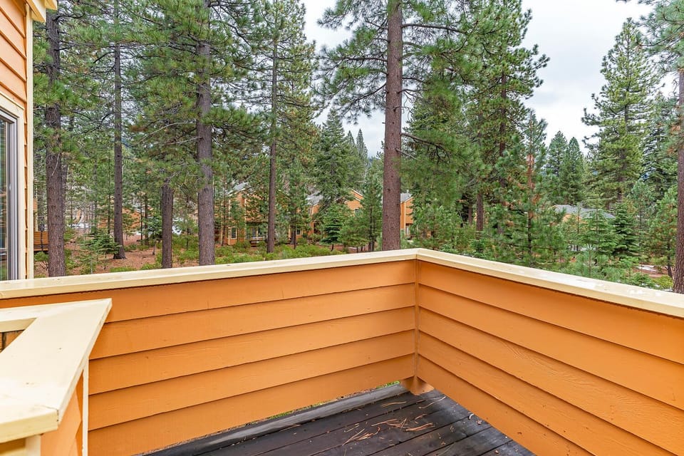 Deck looking out onto woodland, not overlooked by another unit