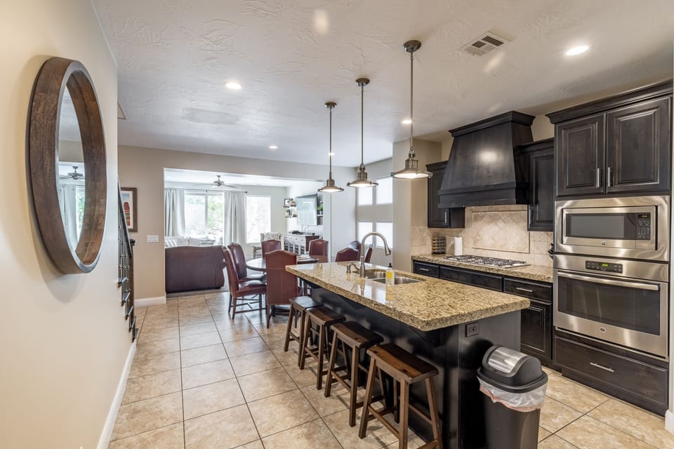 Kitchen Island - The Kitchen Island comfortably seats 4 adults and creates a great space for serving and preparing meals.
