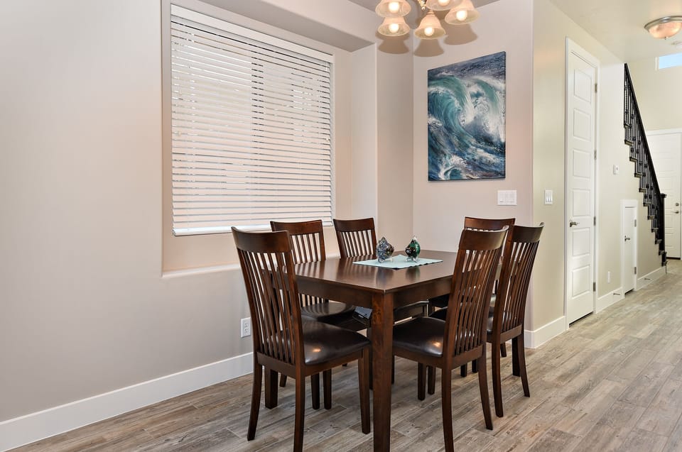 Dining Table - Wood dining table able to seat 6.