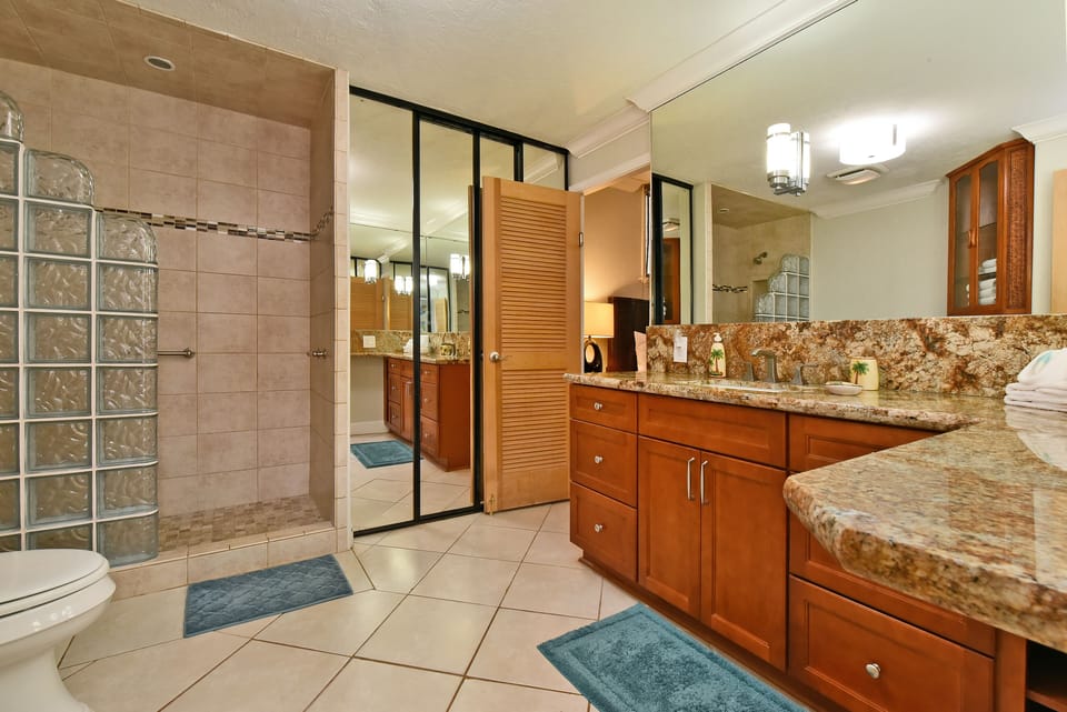 Recently remodeled bath room with walk in shower