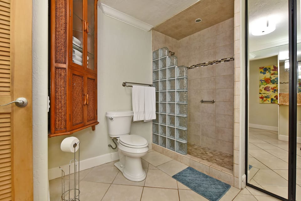 Bath room with walk in shower