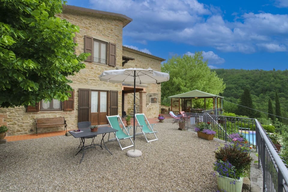 Furniture, Outdoor Furniture, Chair, Cottage, Garden, Yard, Umbrella, Farmhouse, Outdoor Table, Landscaping