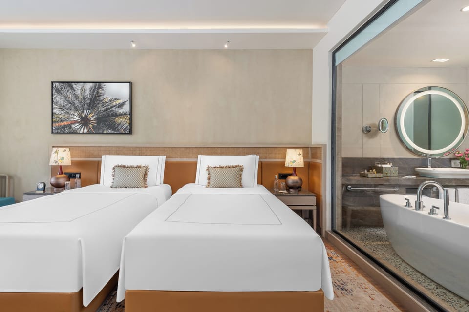 Egyptian cotton sheets, premium bedding, minibar, in-room safe
