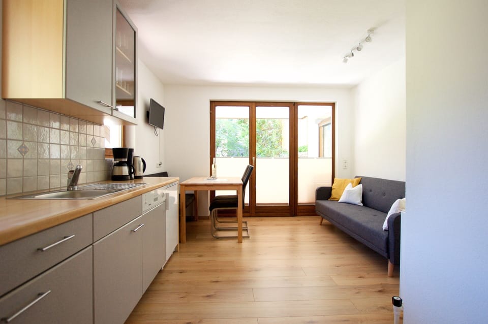 Family Apartment, 2 Bedrooms, Mountain View, Slope side | Private kitchen | Fridge, stovetop, dishwasher, coffee/tea maker