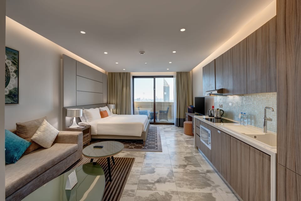 Apartment | Private kitchen | Microwave, electric kettle, eco-friendly cleaning products