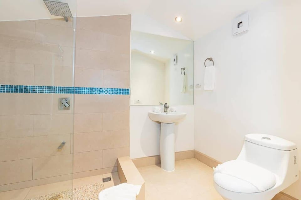 Bathroom on 2nd level, loft bedroom