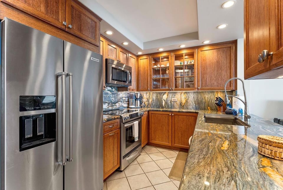 Well-equipped kitchen with stainless steel appliances