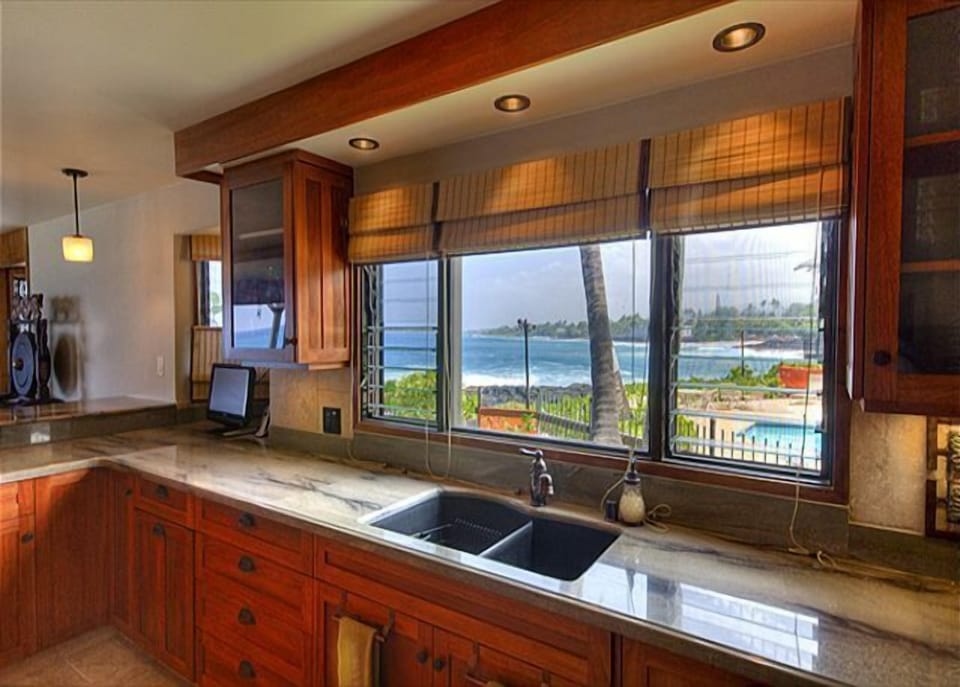 Kitchen sink with Ocean Views