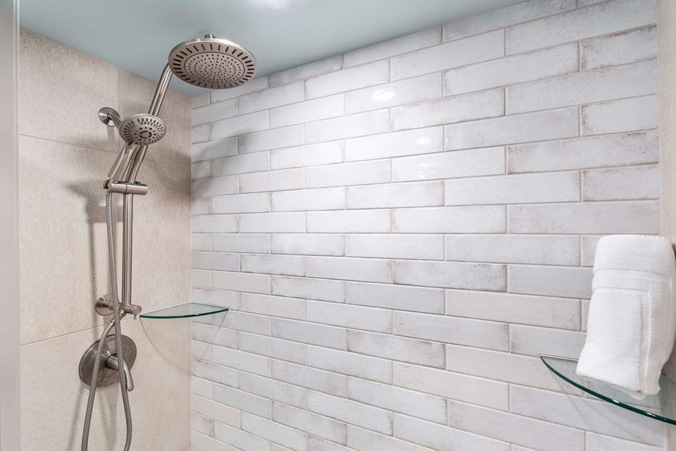 Updated Primary bathroom with walk-in shower