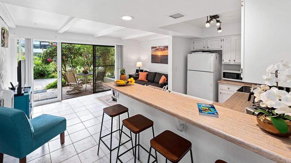 Kitchen Area with bar-style seating.