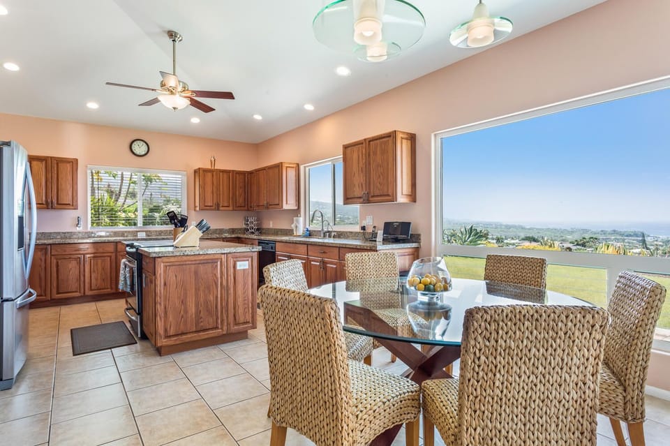 Kitchen and dining table.