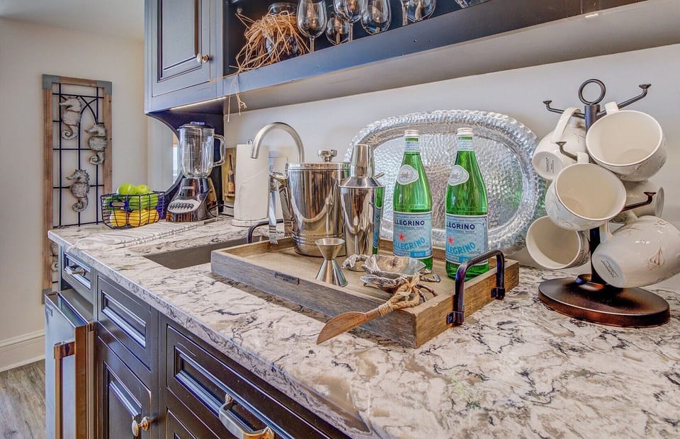 Shaken or stirred? Wet bar.