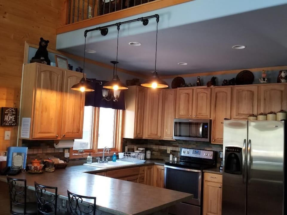 Updated lighting and backsplash