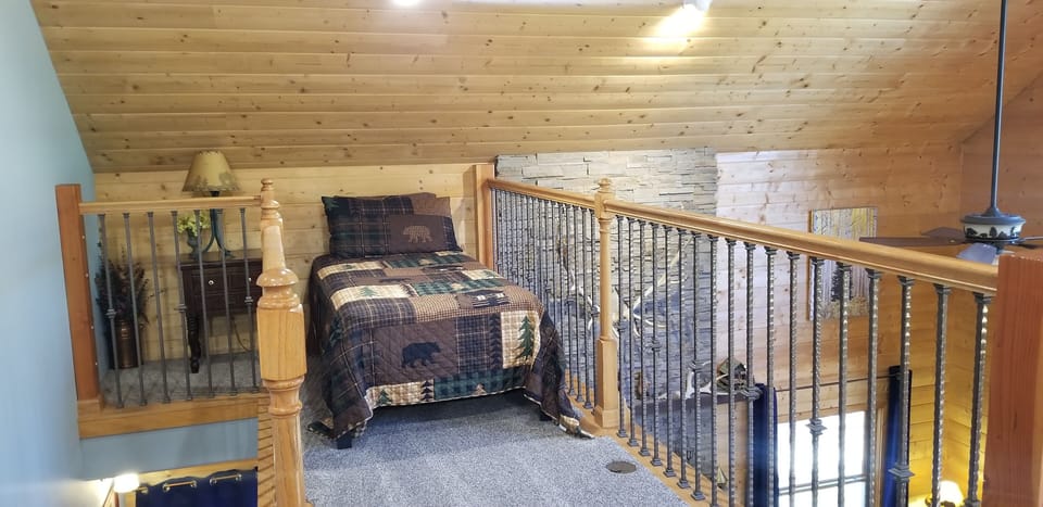 Twin bed in loft