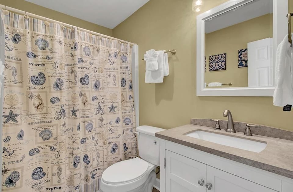 One of two full baths.