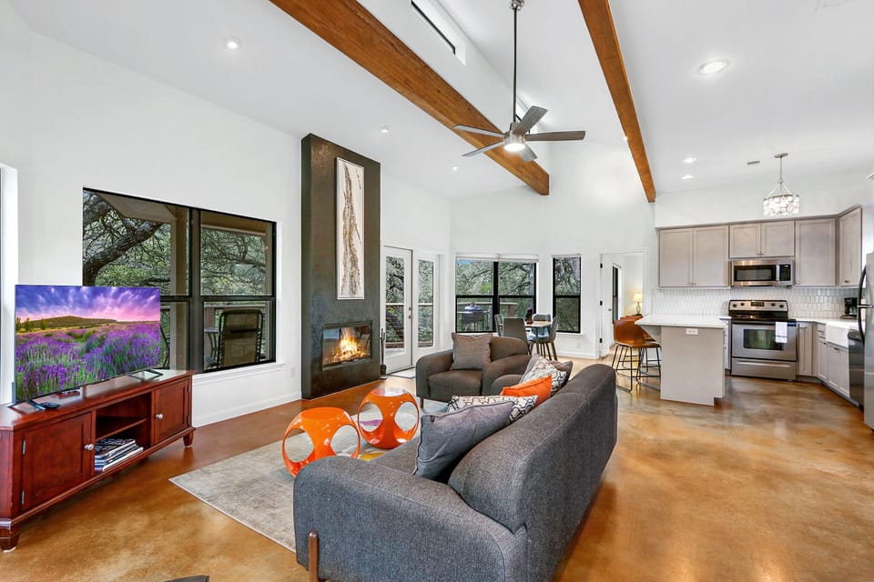 Warm fire place in the living area
